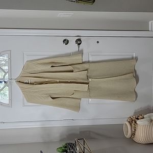 Long Knitted Sweater/Cardigan/Coat With Scarf Size Medium
